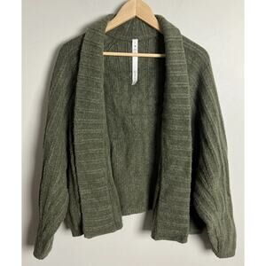 Lululemon Cardigan M/L Twin Rib Sweater Wrap Olive Green LW3FHLS Women’s